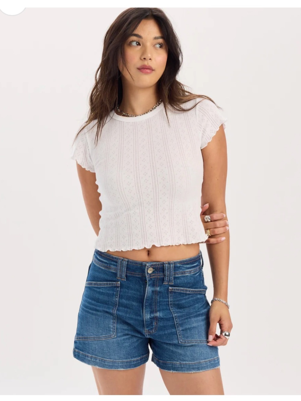 Daze Pointelle Lily Baby Tee